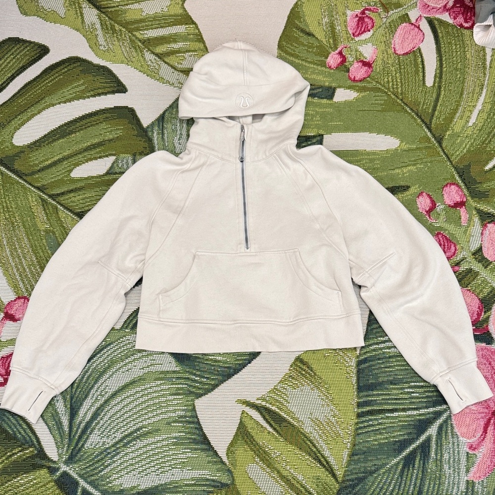 Lululemon Scuba Oversized Half Zip Hoodie Bone XS/S